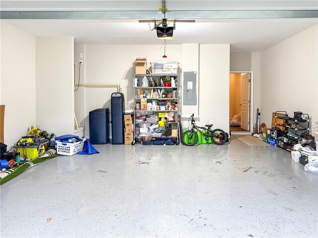 810 Pressing Dr, Alpharetta, GA 30004 - garage featuring electric panel and a garage door opener