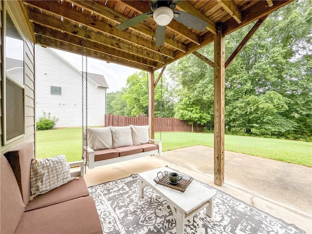 810 Pressing Dr, Alpharetta, GA 30004 - view of patio featuring a ceiling fan and an outdoor living space