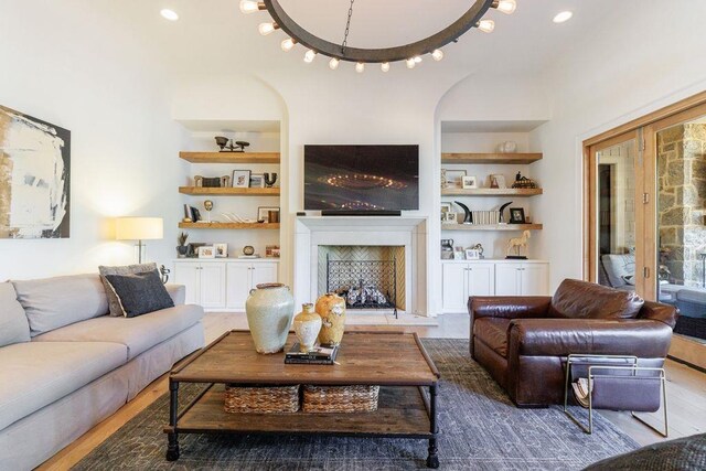 1530 Redd Rd, Milton, GA 30004 - living area with baseboards, recessed lighting, and light wood-type flooring