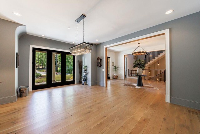 1530 Redd Rd, Milton, GA 30004 - entryway featuring recessed lighting, visible vents, ornamental molding, light wood-type flooring, and baseboards