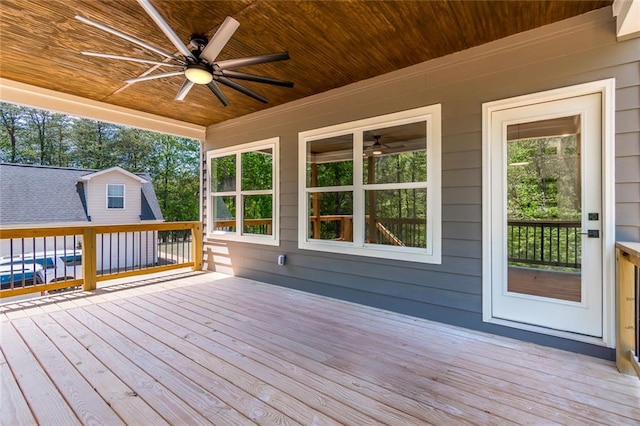6073 Rockingham Way, Gainesville, GA 30506 - wooden terrace with ceiling fan