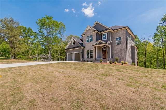 6073 Rockingham Way, Gainesville, GA 30506 - craftsman house featuring a garage, board and batten siding, driveway, and a front yard