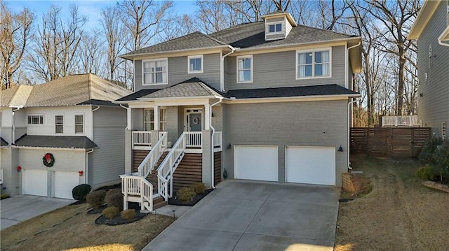 front of property featuring a garage