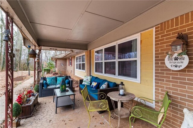 view of patio / terrace with an outdoor living space