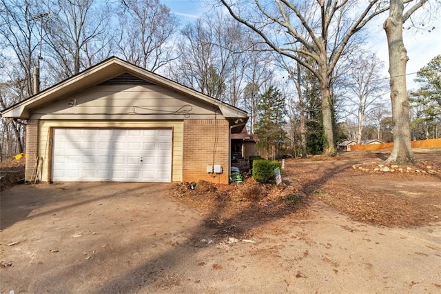 view of garage