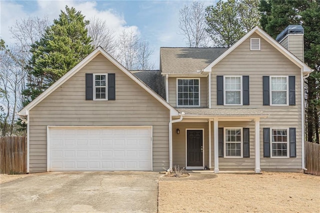 view of front of home featuring a garage