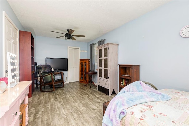 255 Shipp Cir, Hiram, GA 30141 - bedroom with wood finished floors, ceiling fan, and a closet