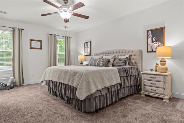 1081 Oak Hill Ln, Madison, GA 30650 - bedroom featuring carpet floors, baseboards, and a ceiling fan