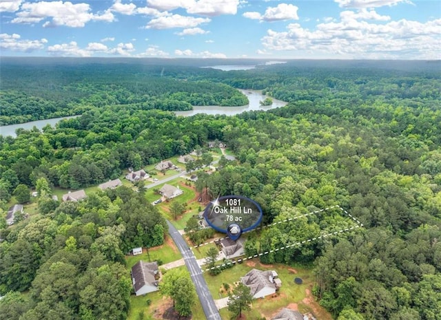 1081 Oak Hill Ln, Madison, GA 30650 - aerial overview of property's location featuring a heavily wooded area and a large body of water