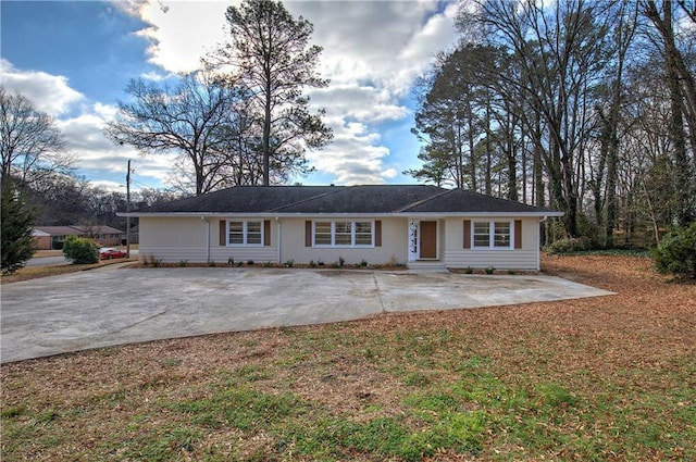 view of single story home