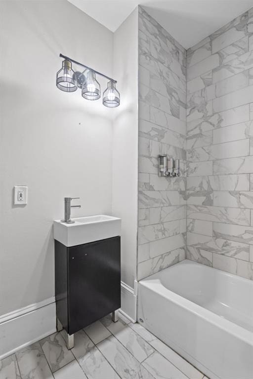 1585 Olympian Cir SW, Atlanta, GA 30310 - full bath with marble look tiles, vanity, and  shower combination