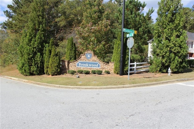 view of community sign