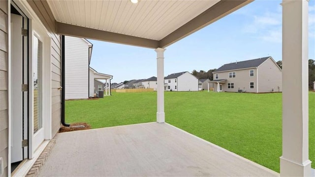 view of patio / terrace featuring a residential view