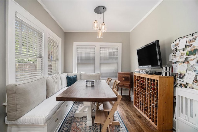 614 Cooledge Ave NE, Atlanta, GA 30306 - dining room with wood finished floors and ornamental molding