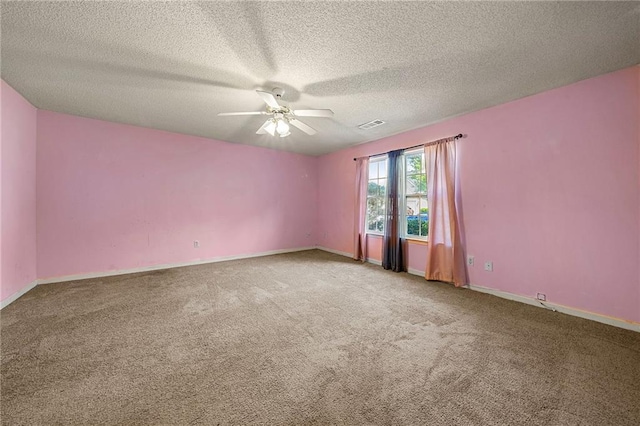 125 Fairhaven Trl, Fairburn, GA 30213 - empty room with a ceiling fan, carpet, a textured ceiling, and baseboards