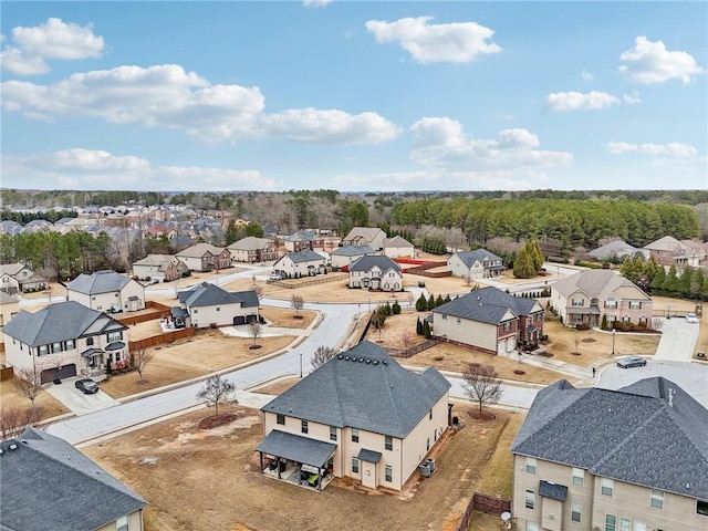 aerial view with a residential view