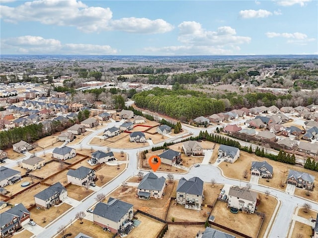 drone / aerial view with a residential view