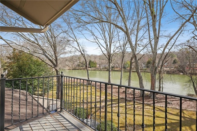 balcony with a water view