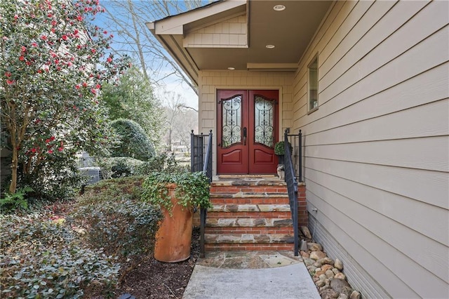 entrance to property with french doors