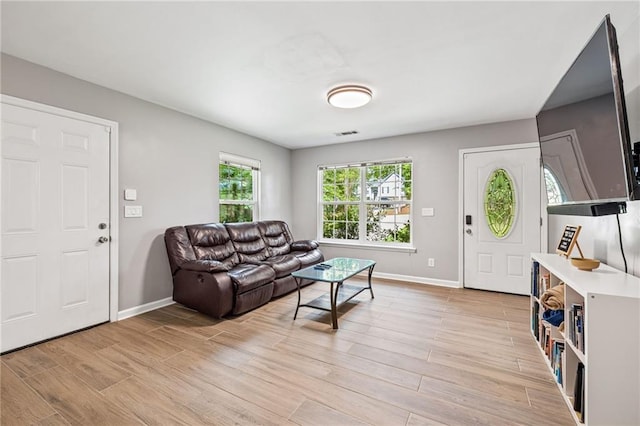 5706 Forest Pl, Acworth, GA 30102 - living area with baseboards and light wood-style floors