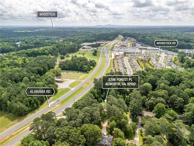 5706 Forest Pl, Acworth, GA 30102 - view of property location with property parcel outlined and a heavily wooded area