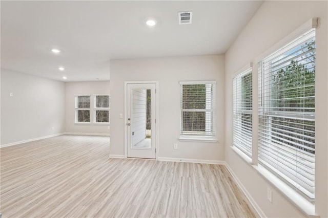 empty room featuring light wood-type flooring