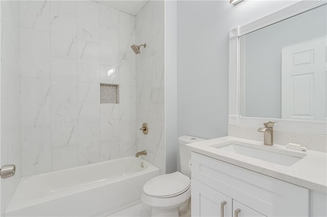 1226 Bloomsbury Ln, Gainesville, GA 30501 - bathroom featuring vanity, toilet, and shower / washtub combination