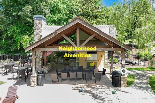 1226 Bloomsbury Ln, Gainesville, GA 30501 - view of community featuring a gazebo, a patio, and outdoor dining space