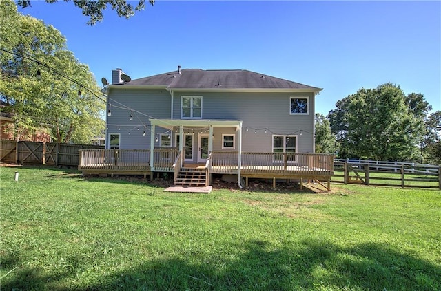 11 Trotters Walk NE, Cartersville, GA 30121 - back of house with a wooden deck and a chimney
