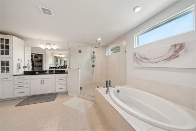 130 W Pier Way, Fayetteville, GA 30214 - full bathroom with a shower stall, vanity, a garden tub, a walk in closet, and recessed lighting