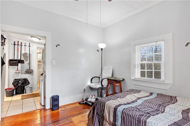1081 Longley Ave NW, Atlanta, GA 30318 - bedroom featuring ornamental molding, baseboards, and hardwood / wood-style floors