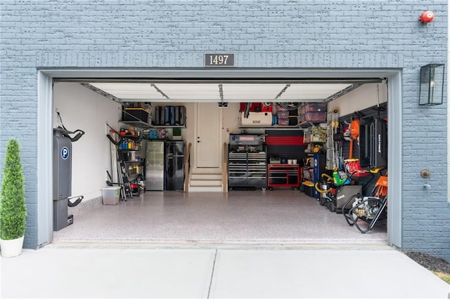 view of garage