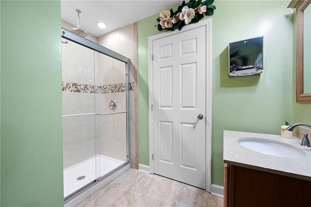 1227 Castle Point Ct SW, Conyers, GA 30094 - bathroom featuring a stall shower and vanity