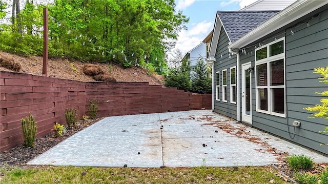 view of patio featuring a fenced backyard