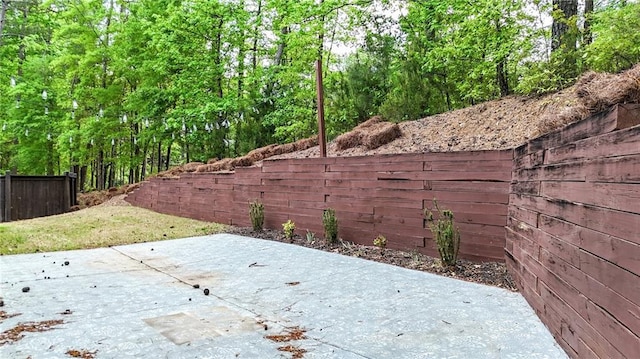 view of yard with a patio area and a fenced backyard