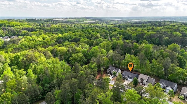 aerial view with a forest view