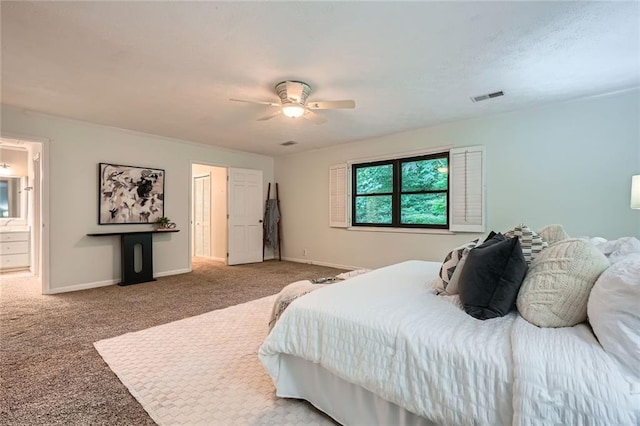 12 Westchester Sq, Decatur, GA 30030 - bedroom featuring carpet floors, a ceiling fan, and connected bathroom