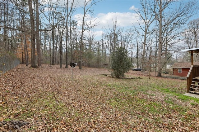 view of yard with fence