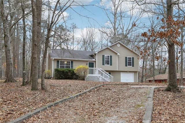 tri-level home with an attached garage