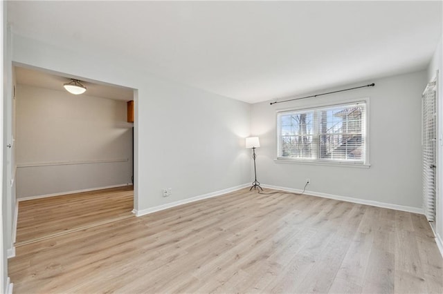 empty room with light wood-type flooring