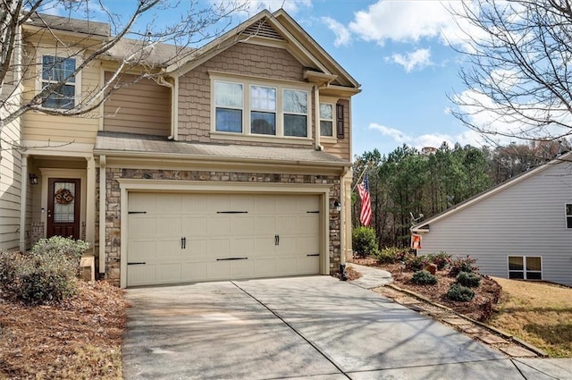 view of front of home with a garage