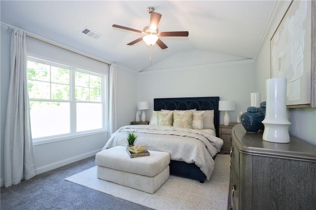 40 Eryn Ter, Covington, GA 30014 - carpeted bedroom featuring lofted ceiling, ceiling fan, and ornamental molding