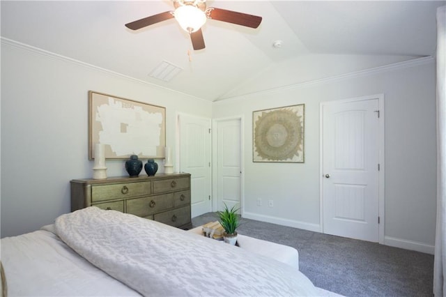 40 Eryn Ter, Covington, GA 30014 - carpeted bedroom with lofted ceiling and a ceiling fan