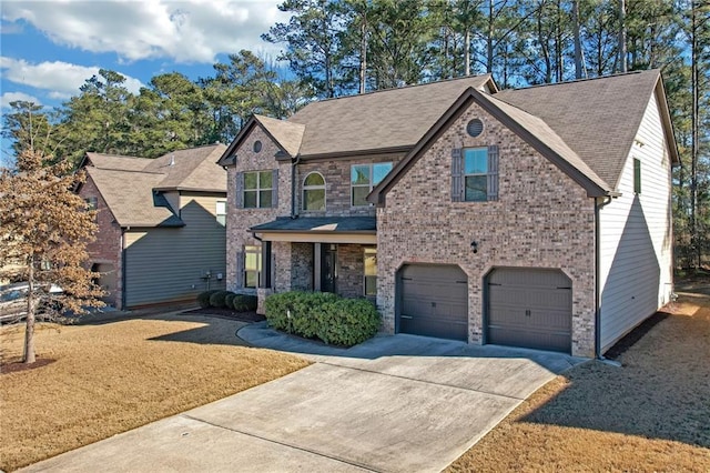 view of front of home with a garage