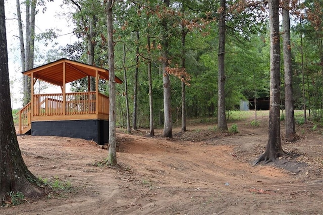 view of yard featuring a deck