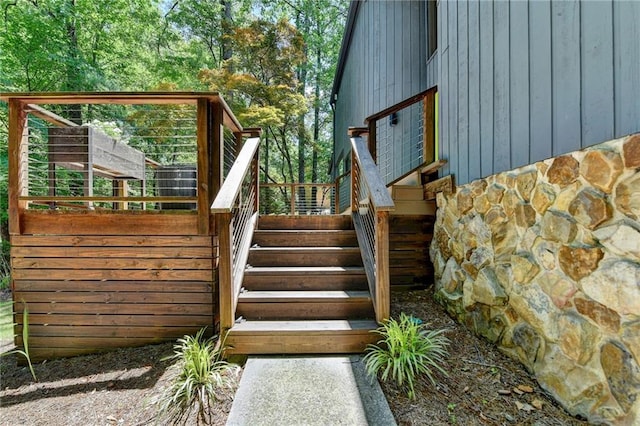 945 Tiber Cir, Alpharetta, GA 30022 - wooden terrace with stairway