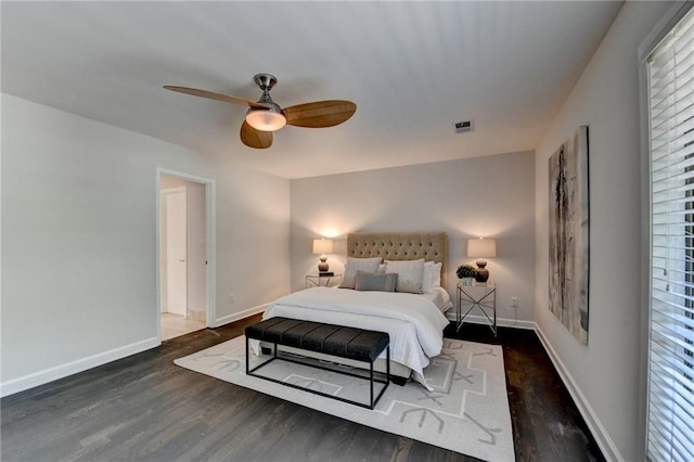 945 Tiber Cir, Alpharetta, GA 30022 - bedroom with wood finished floors, baseboards, and a ceiling fan