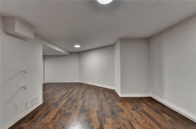 945 Tiber Cir, Alpharetta, GA 30022 - finished below grade area with baseboards, dark wood-style floors, and recessed lighting