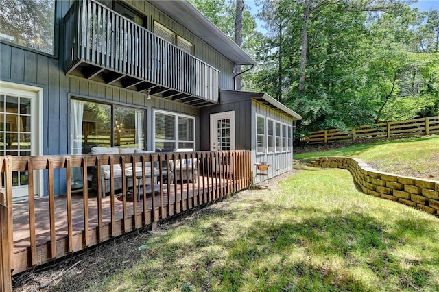 945 Tiber Cir, Alpharetta, GA 30022 - back of house featuring board and batten siding and a deck
