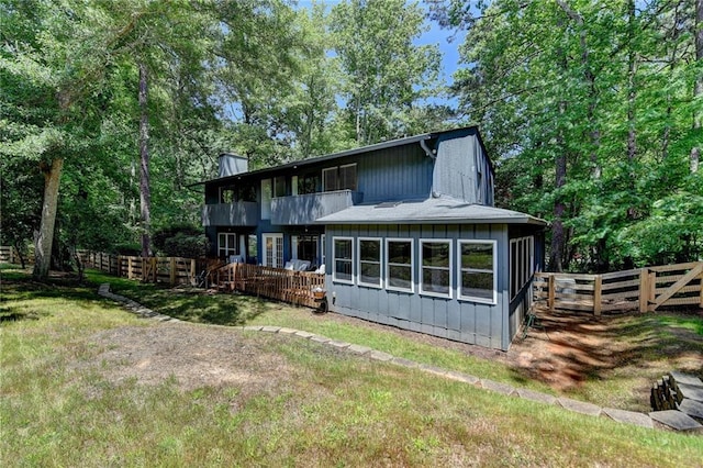 945 Tiber Cir, Alpharetta, GA 30022 - rear view of property with a wooden deck and a balcony
